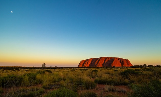 Uluru rock at sunset